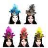 Bohemian Feathered Hairband Carnival Celebration Party Headband Adult Cosplay Hairhoop Ethnic Hairband for Theme Event