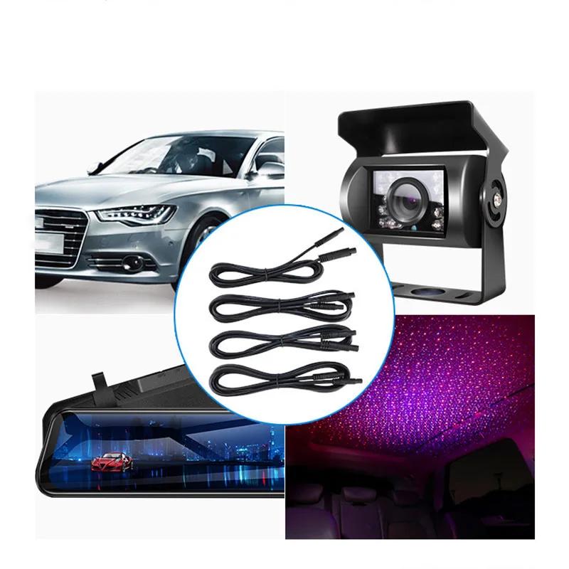 6pin Male to Female Car DVR Camera Rear View Camera copper connector cable Wire 6 core Vehicle Cord Extension HD Monitor