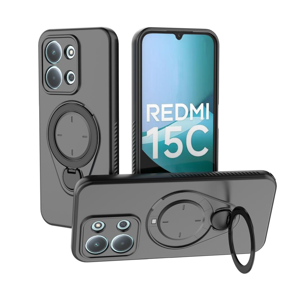 Магнитный чехол-подставка с вращением на 360° для Redmi 15C 4G 5G Redmi 15 Note 15 Защитный чехол-броня с защитой от ударов, поддерживает беспроводную зарядку