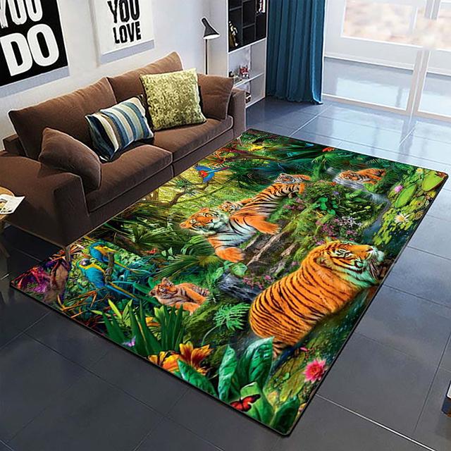 Art Domineering Tiger 3d Print Carpets For Living Room Bedroom Decor Carpet Soft Home Bedside Floor Mat Play Area Rugs Carpet