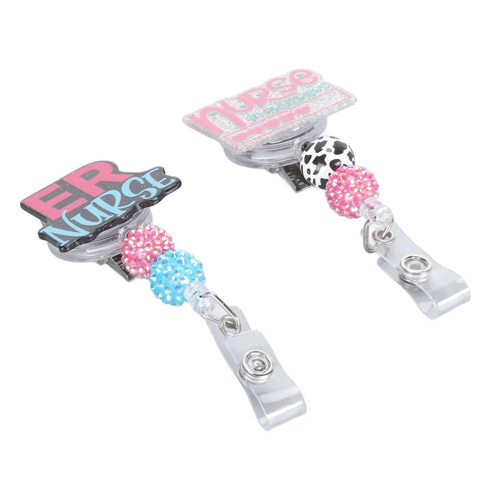 Держатель катушки для значка медсестры, выдвижной, расписанный вручную, бисерный, зажим для катушки для значка студента-медсестры для сестринского дела