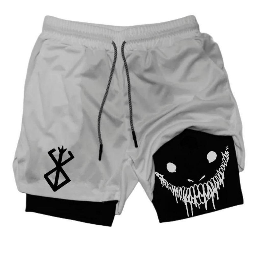 Мужские спортивные шорты 2 в 1, быстросохнущие шорты для бега, занятий в спортзале и фитнеса, двухслойные