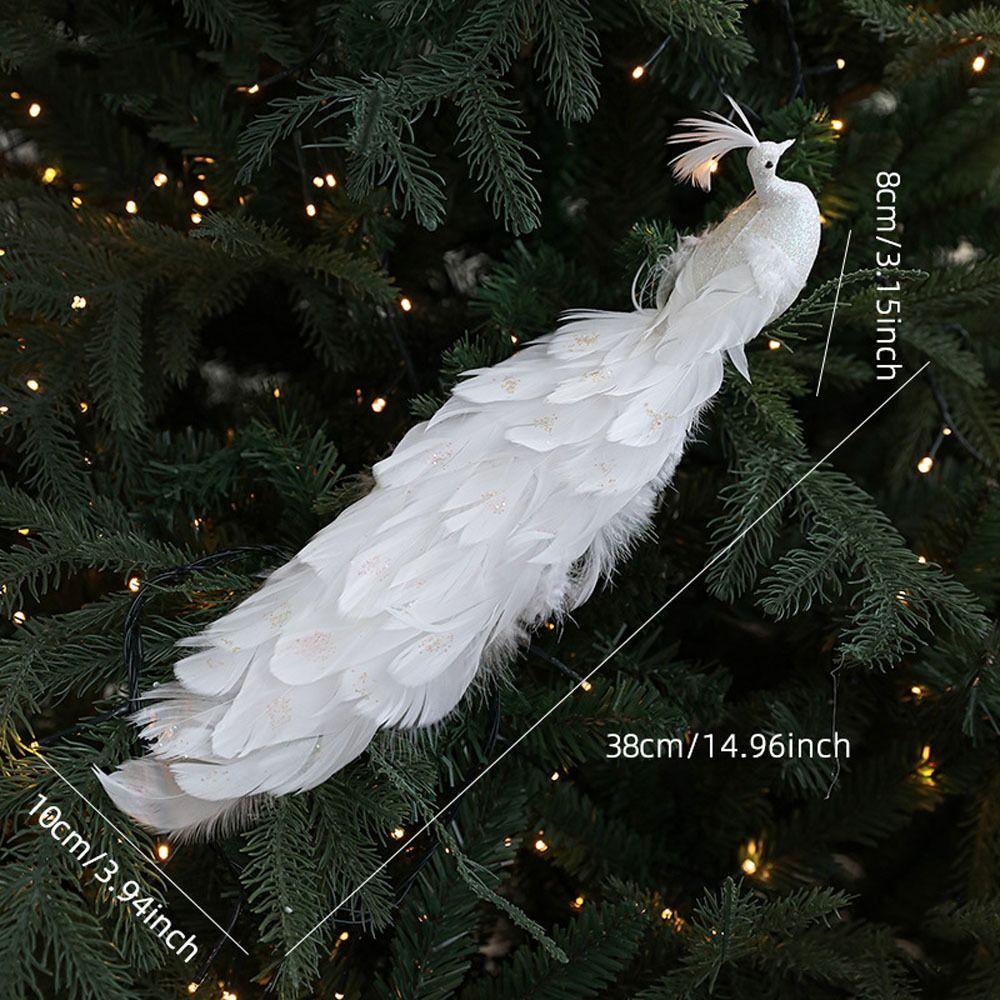 Красочные Рождественские Птички Украшения Блестящее Перо Украшение для Рождественской Елки Садовое Украшение