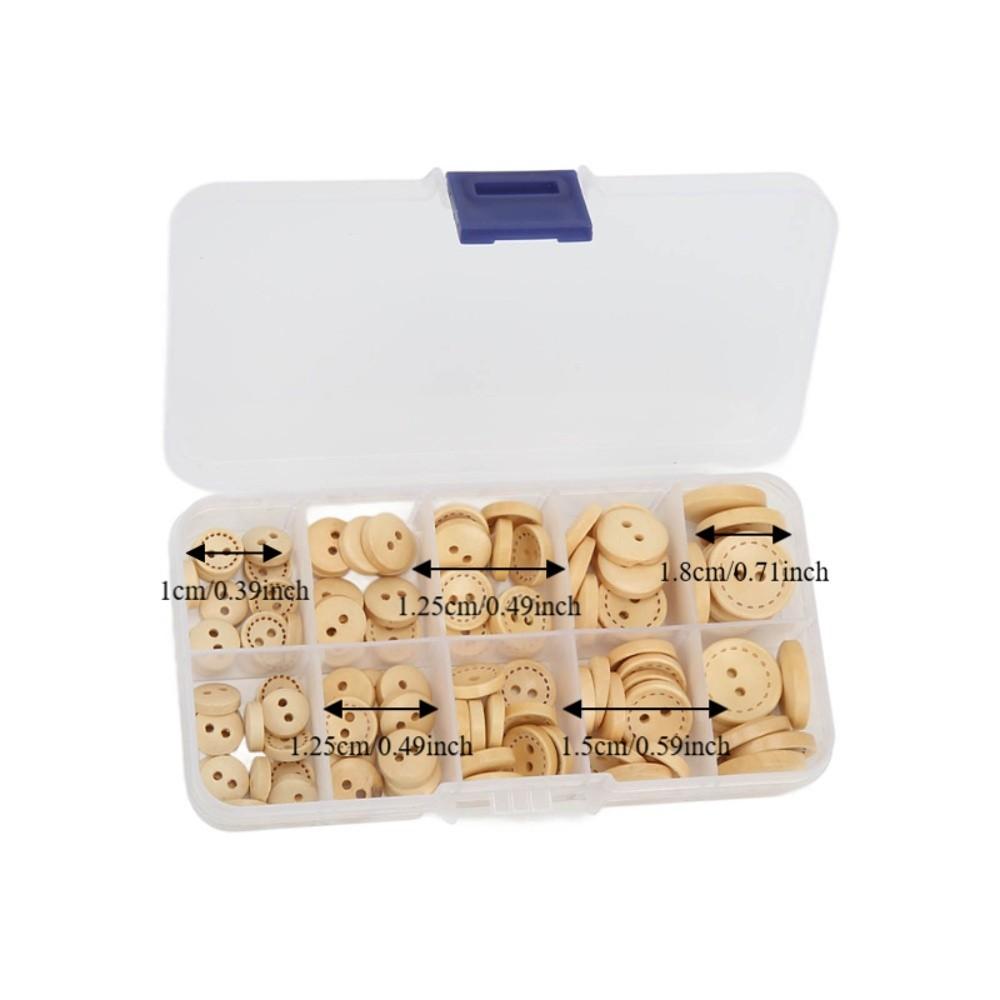 100pcs 2 Holes Handmade Wood Buttons Round Shaped Round Wood Button Wooden Buttons Crafting