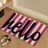Розовый коврик для пола Hello с противоскользящим покрытием, впитывающий, моющийся, декоративный ковер для прихожей, дома, ванной комнаты, уличного кемпинга