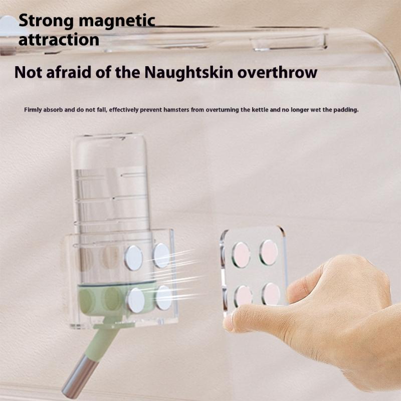 Hamster Small Pet Animal Water Bottle Holder Acrylic Bracket With Magnets Water Dispenser Stand For Various Cage Types
