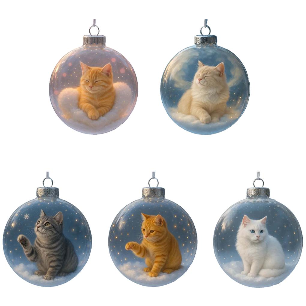 3D Глобус Ручной Работы Украшения Легкий Декор Рождественский Подвес Акрил, Многофункциональный Идеально для Рождественских Елок и Кота