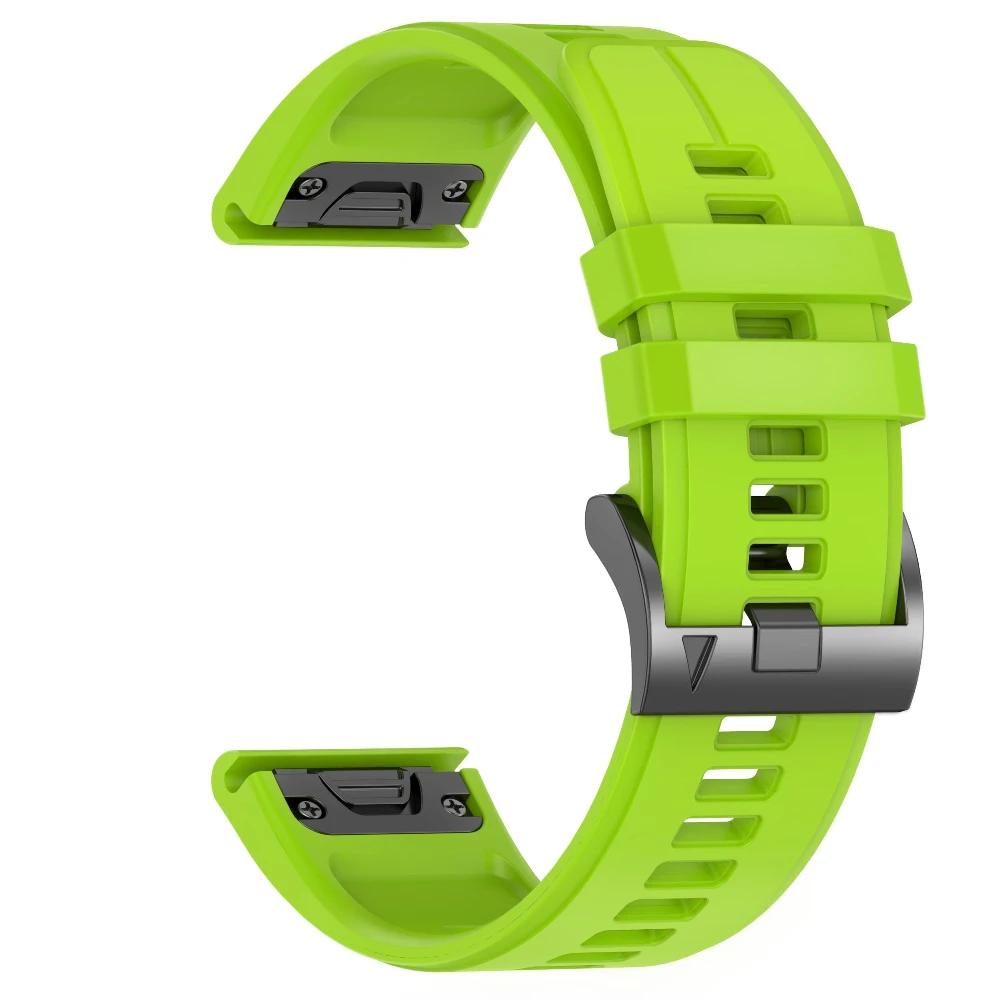 Силиконовый ремешок QuickFit для часов Garmin Fenix с металлической пряжкой - Различные цвета