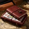 A5 Vintage Handmade European Style Notebook & A6 Diary, A7 Loose-Leaf Cowhide Notepad for Office and Business Use.