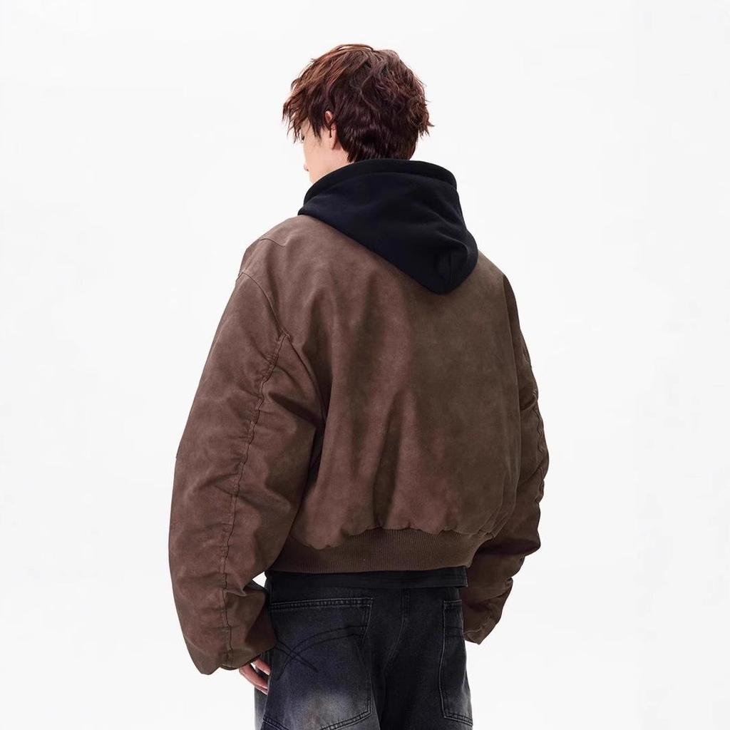 Мужская модная зимняя повседневная куртка в стиле Гонконга из двух частей с толстой хлопковой подкладкой