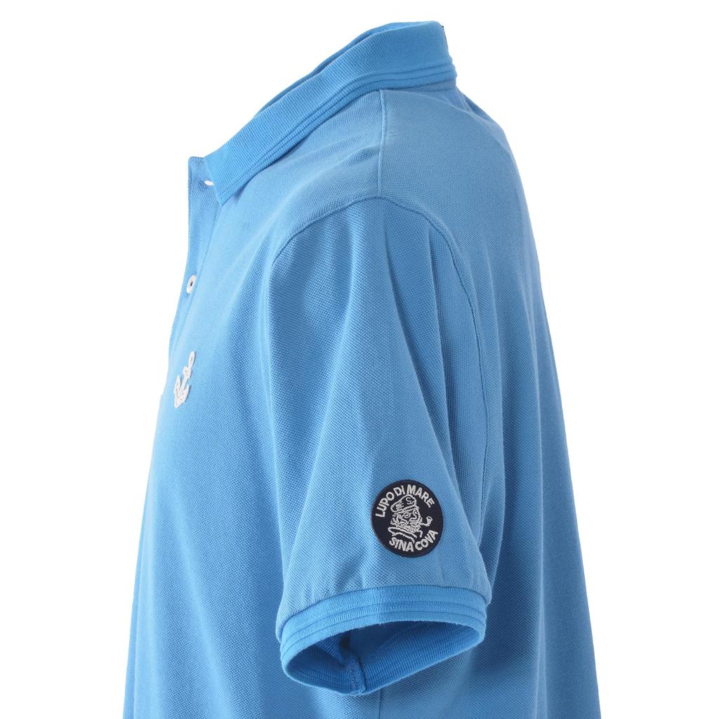 Sinacova Short Sleeve Polo Anchor Classic 10000590260L Men's Shirt, 100% Cotton, Pique, Patch, Simple, Design,