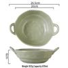 Керамическая сервировочная миска с двумя ручками
