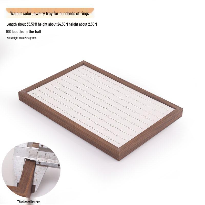 Шкатулка для украшений из орехового дерева с белой кожей и крышкой, пыленепроницаемое хранилище для серег, колец, ожерелий и браслетов.