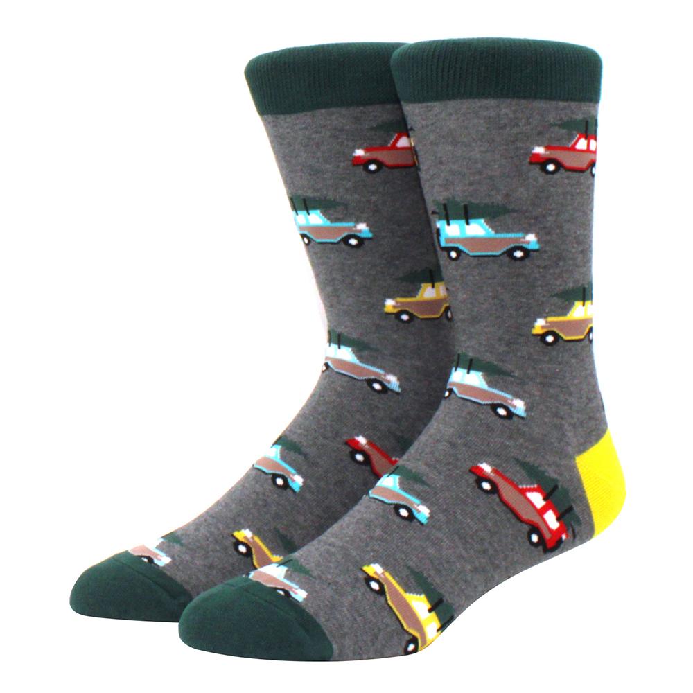 High Quality Fashion Casual Men's Socks Cartoon Food Car Series Fun Women's Socks