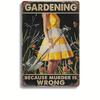 1pc Garden Sign Decor Outdoor, Vintage Metal Sign Gardening, Because Murder Is Wrong Vintage Metal Sign Garden Club Indoor