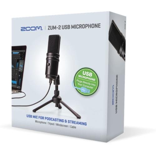 ZOOM ZUM-2 USB Condenser Microphone, High-Resolution Sound, Black. Easy setup with direct USB connection to your computer. Ideal for web conferencing,