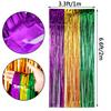 2 Pack Mardi Gras Foil Curtains Metallic Fringe Curtains Shimmer Curtain for Birthday Wedding Party Mardi Gras Party Decorations