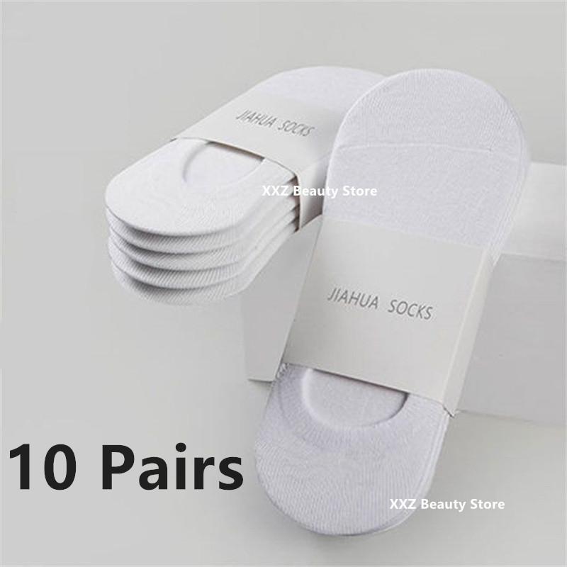1/5/10/20 Pairs Summer Autumn Boat Socks For Men Women Non-slip Silicone Invisible Cotton Socks Male Ankle Sock Slippers