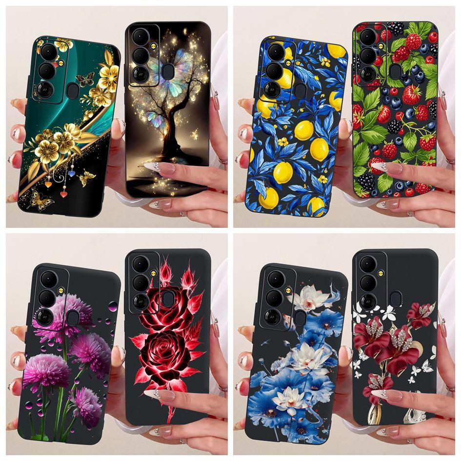 Case For Tecno Pop 6 Go Cover BE6j Popular Flowers Soft Black Silicone Shockproof Fundas For Tecno Pop 6 BE7 Pop6 Pro BE8 Bumper
