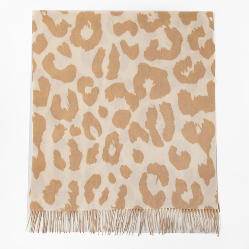 New imitation cashmere scarf fashionable dark coffee animal pattern European and American thickened scarf couple warm shawl