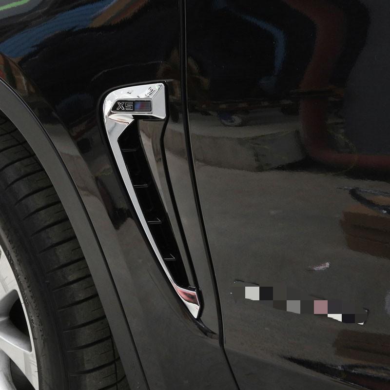Для BMW X5 F15 2014 2015 2016 2017 Стайлинг автомобиля ABS хромированное боковое крыло крыло воздуховоды вентиляционные отверстия рамка отделка