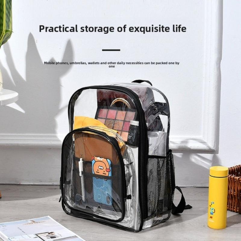 Transparent Waterproof PVC Backpack Large Capacity Storage Bag Student School Bag Travel Backpack Multi-Purpose Clear Backpack