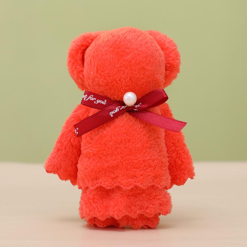 Полотенце из кораллового флиса с ананасовой сеткой и маленьким мишкой - 30*30, подарок для вечеринки