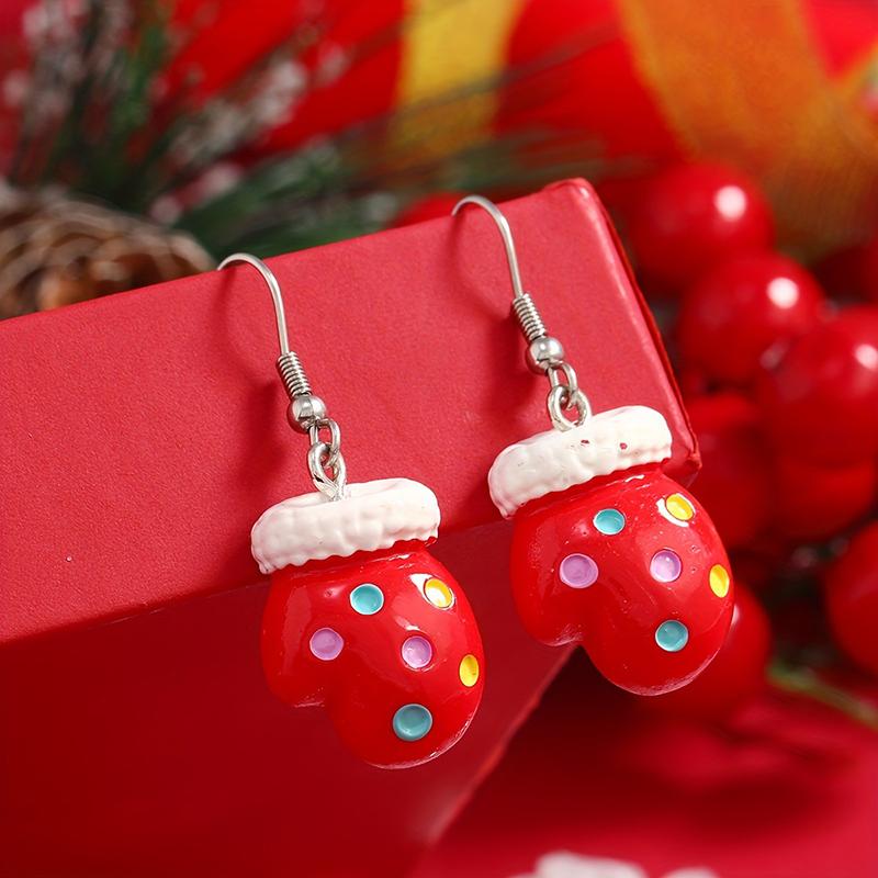 1 комплект минималистичных бусин в виде рождественской елки, серьги для женщин и девочек, милый снеговик, Санта-Клаус, кулон, ожерелье, ювелирные изделия, подарки