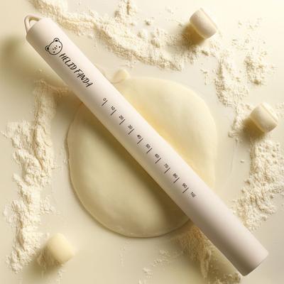 Силиконовая скалка с антипригарным покрытием и шкалой для теста, муки, ролик для выпечки, кухонный инструмент для пельменей, пресс для кожи, пищевой ролик