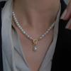 Freshwater Pearl Heart Clasp Necklace with Micro-set Zircon for Girls - Perfect Birthday Gift