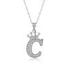 Sterling Moissanite Letter Necklace Women Initial Alphabet Pendant Chain Fashionable Style Daily Wear