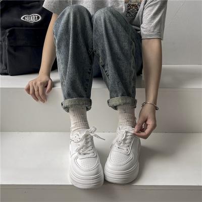 Модные новые кожаные женские повседневные женские вулканизированные кроссовки дышащие спортивные для ходьбы и бега толстые плоские туфли