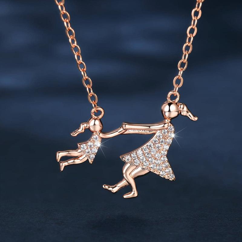 Золотого цвета ожерелье для матери и дочери с подвеской на цепочке, чокер с кубическим цирконием, ювелирные изделия, подарок на День матери