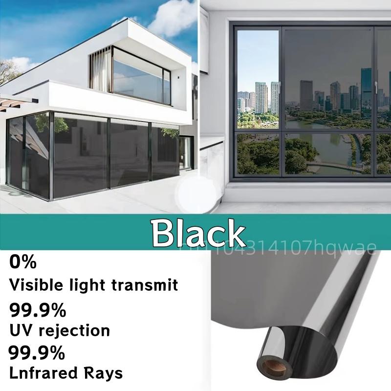 Window Privacy Tint Films One Way Anti Look Mirror Self-adhesive Films Sun Blocking Anti UV Glass Window Sticker Home Decoration