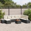 VidaXL Ensemble de canapé de jardin 9 pièces avec coussins Noir Poly Rattan 3360939