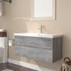 3152880 vidaXL Vanity Unit with Integrated Basin Sonoma Grey Engineered Wood