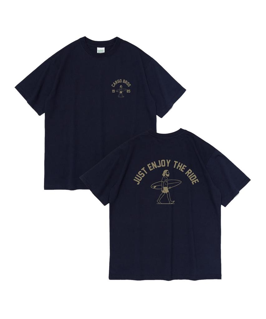 CARGOBROS Travel Surfing Rider Short Sleeve T-Shirt (Navy)