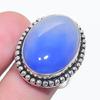 Natural Blue Chalcedony Gemstone 925 Sterling Silver Jewelry Ring Size 8 B7u19