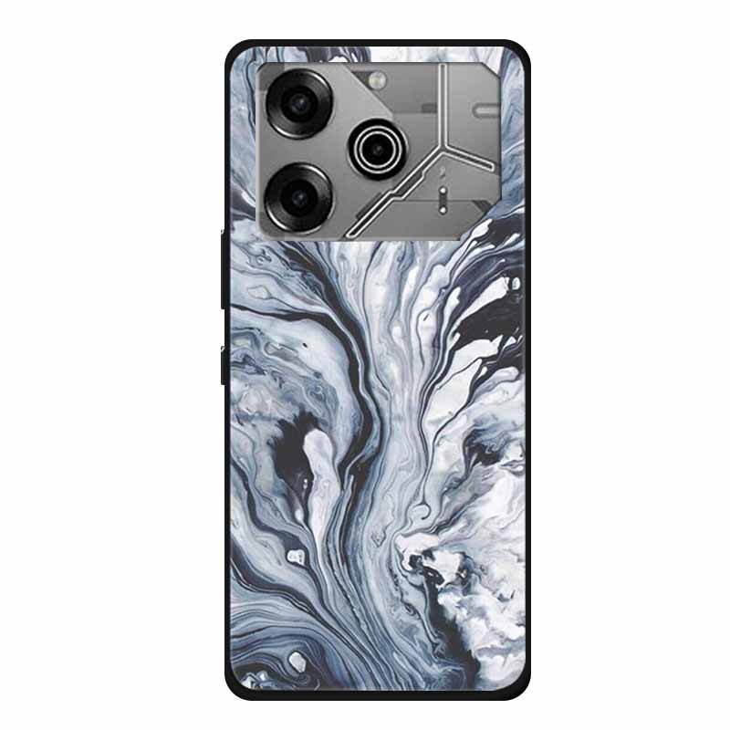 Чехол для Tecno Pova 6 Pro Мраморный ТПУ Силикон Мягкая Задняя Крышка Чехлы для Телефона для Tecno Pova6Pro 5G LI9 Защитный Покрашенный Микой Coque