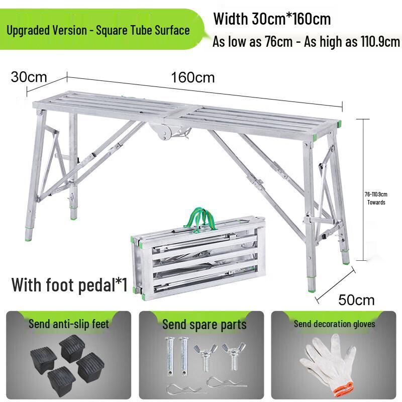 JINGGENG Heavy-Duty Folding Adjustable Work Platform Scaffolding