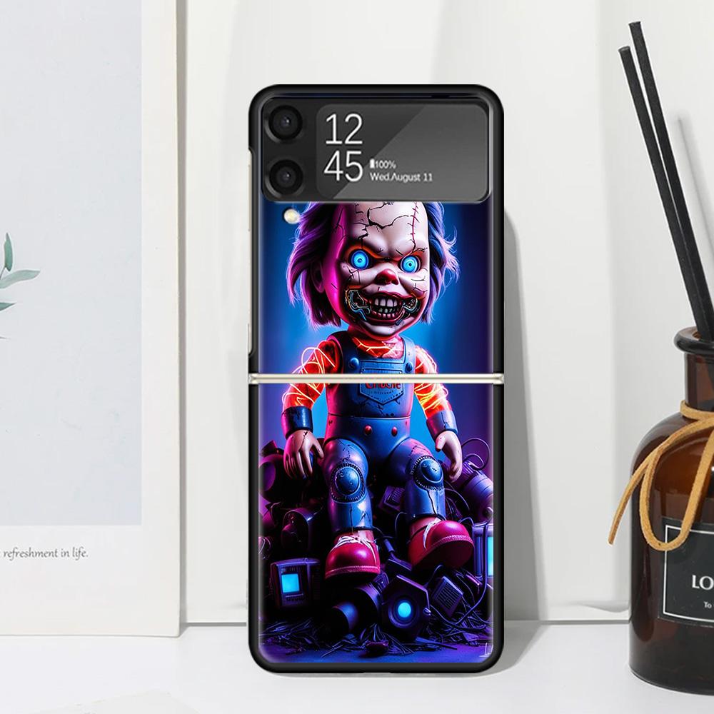 Чехол для телефона Chucky Doll Horror Movie для Samsung Galaxy Z Flip 7 6 5 4 3 5G Flip3 Flip4 Flip5 ZFlip6 ZFlip7 Черный Fundas Ga