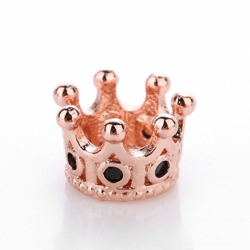 10 Pcs/lot Micro Inlaid Crown Spacer Charms Zircon Accessories Bracelet Hand Chain Necklace DIY Beads for Jewelry Making