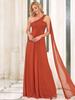 Ever-Pretty Women's Elegant Pleated A-Line Floor-Length One Shoulder Sleeveless Chiffon Evening Dresses