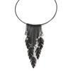 [N8154] - Black 'Navajos' Designer Necklace - 14x5 Cm