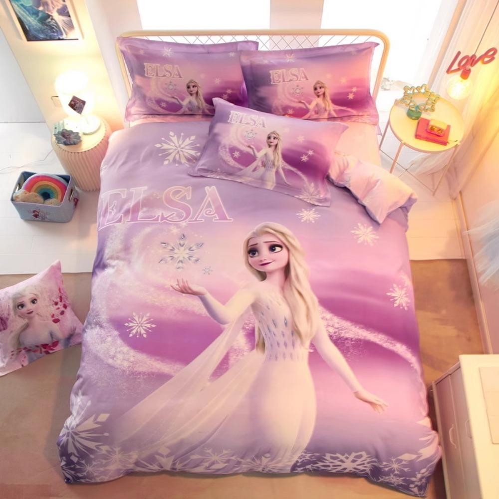 Мультяшный мотив Снежной королевы, Постельные комплекты из микрофибры, Детский пододеяльник для подростков и взрослых, Пододеяльник с мотивом принцессы
