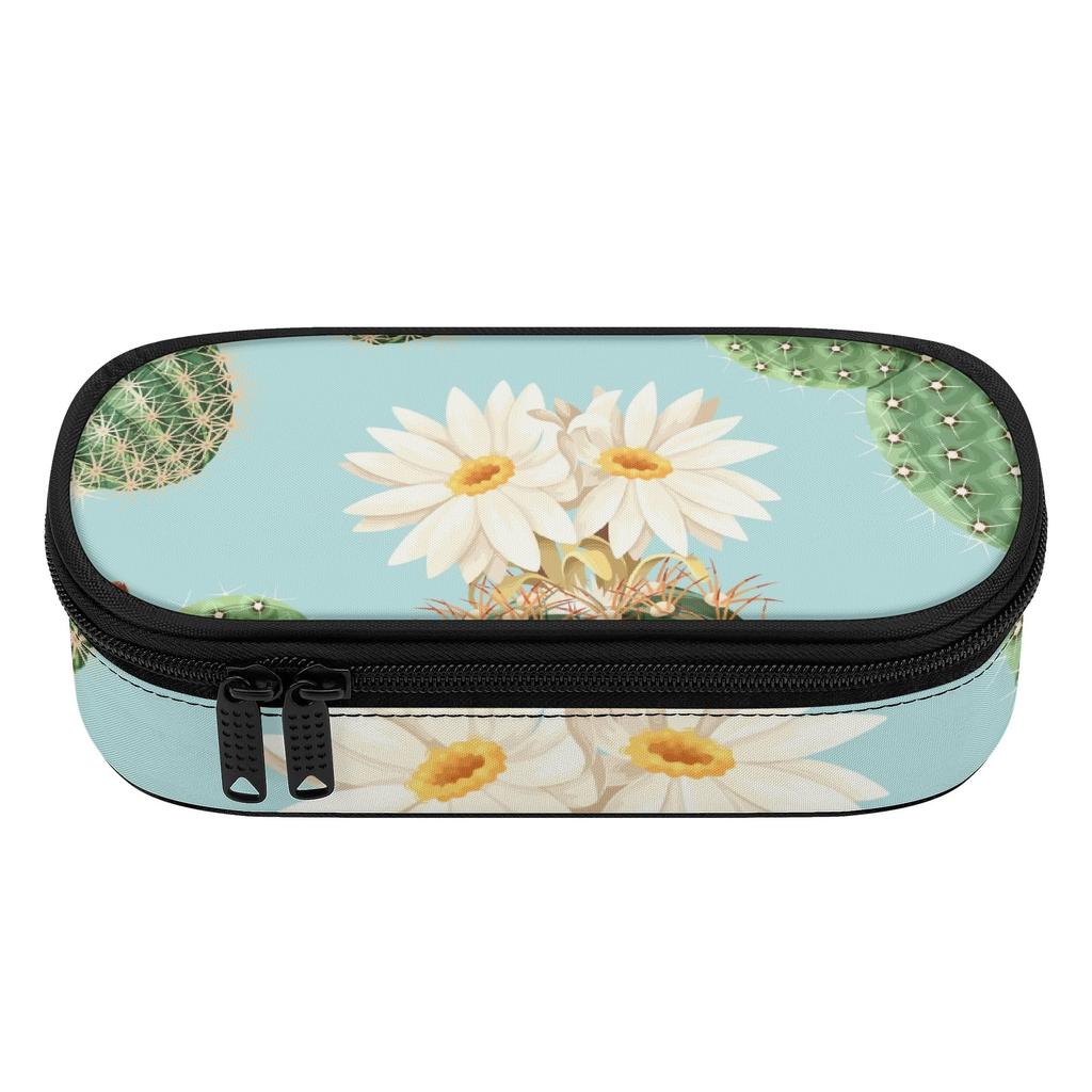 Pencil Bag High Capacity 300D Polyester Smooth Zipper with Removable Pen Slot Divider Mesh Pocket and Main Storage for Students