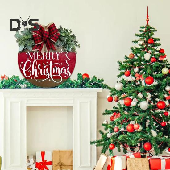 Рождественская приветственная табличка на дверь, праздничная вешалка для входной двери, украшение на венок, веселый рождественский деревянный знак, декор для домашней вечеринки
