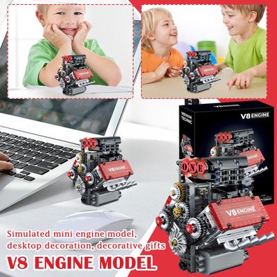 Модель двигателя V8 Механическая сборка Конструктор Игрушки для мальчиков и девочек