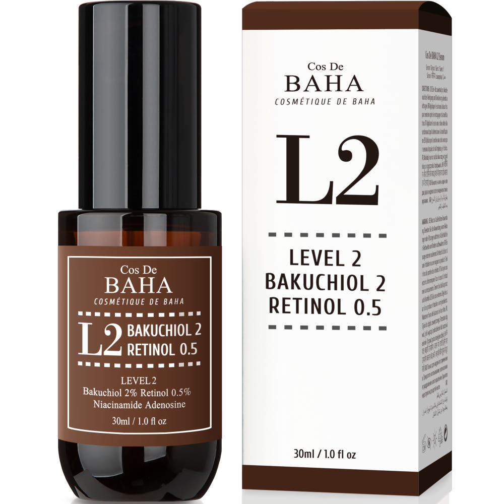 [COS De BAHA] L2 Bakuchiol 2% Retinol 0.5% Vitamin A Anti-Wrinkle Brightening Ampoule Serum 30ml