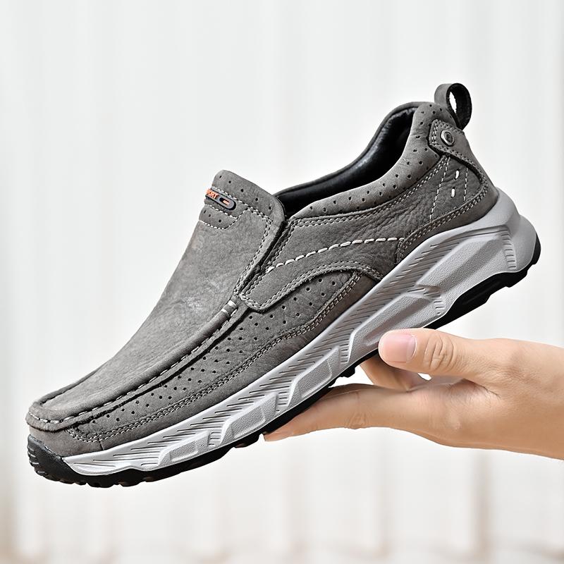Men's Genuine Leather Casual Shoes Soft Anti-slip Rubber Loafers Man Leisure Walk Footwear Light Moccasins Outdoor Driving Shoes